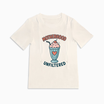 Postpartum Nursing Top | Funny Motherhood Unfiltered Design | Zipper