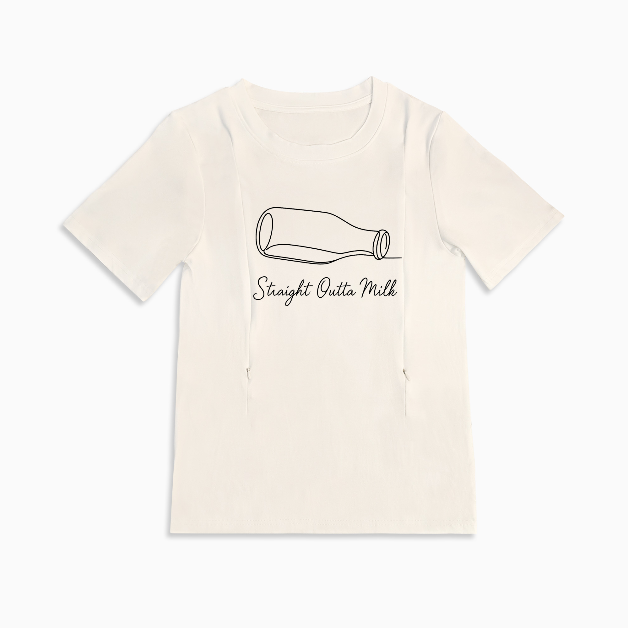 Graphic Nursing Top | Straight Outta Milk | Easy Side Zipper Access