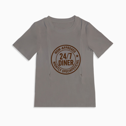 Baby Shower Gift Idea | 24/7 Diner Zipper Nursing T-Shirt