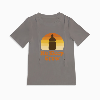 No Sleep Crew Tee | Functional Nursing Shirt with Hidden Zippers