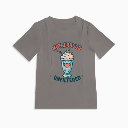 Postpartum Nursing Top | Funny Motherhood Unfiltered Design | Zipper