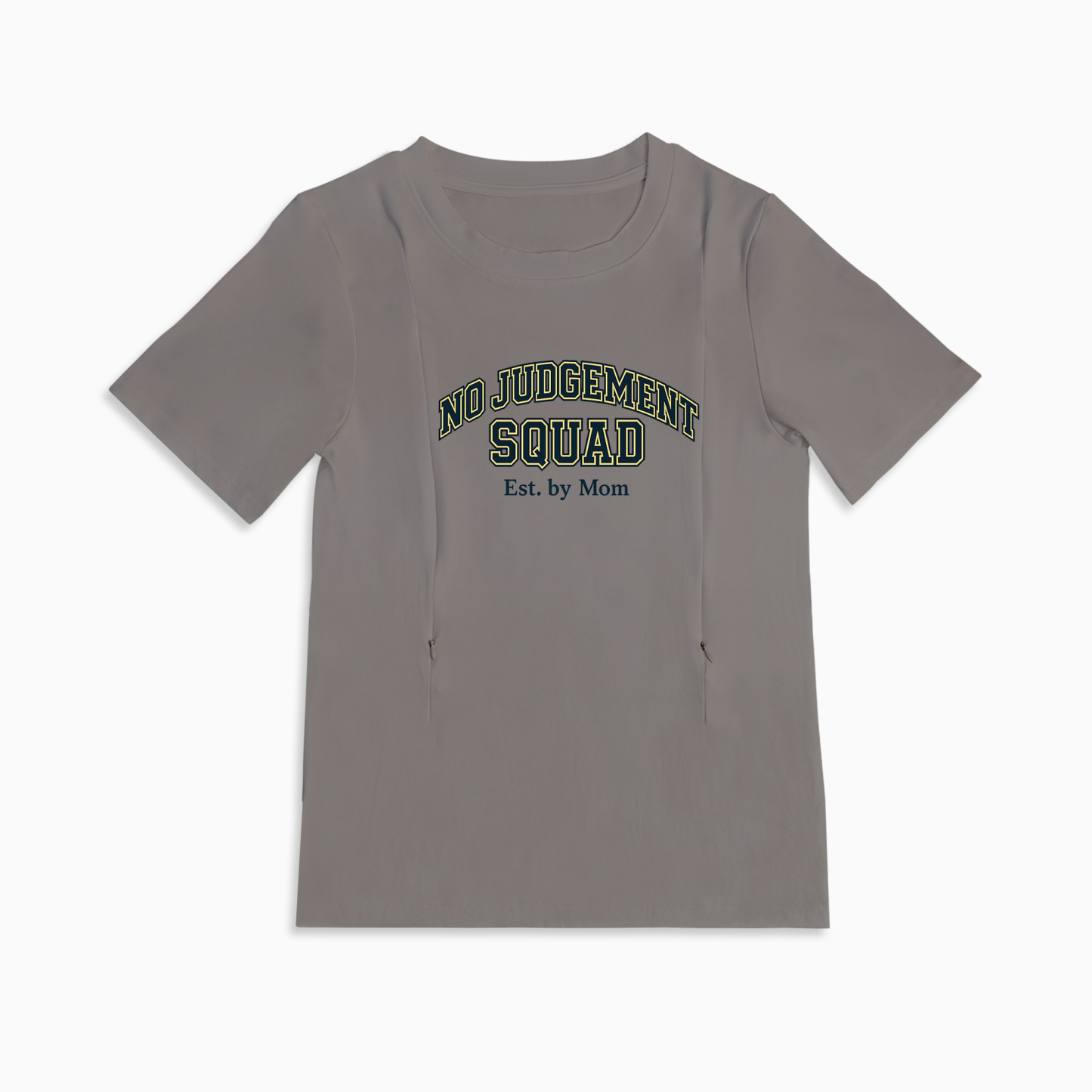 Side Zipper Breastfeeding Top | "No Judgement Zone" Mom Quote Shirt