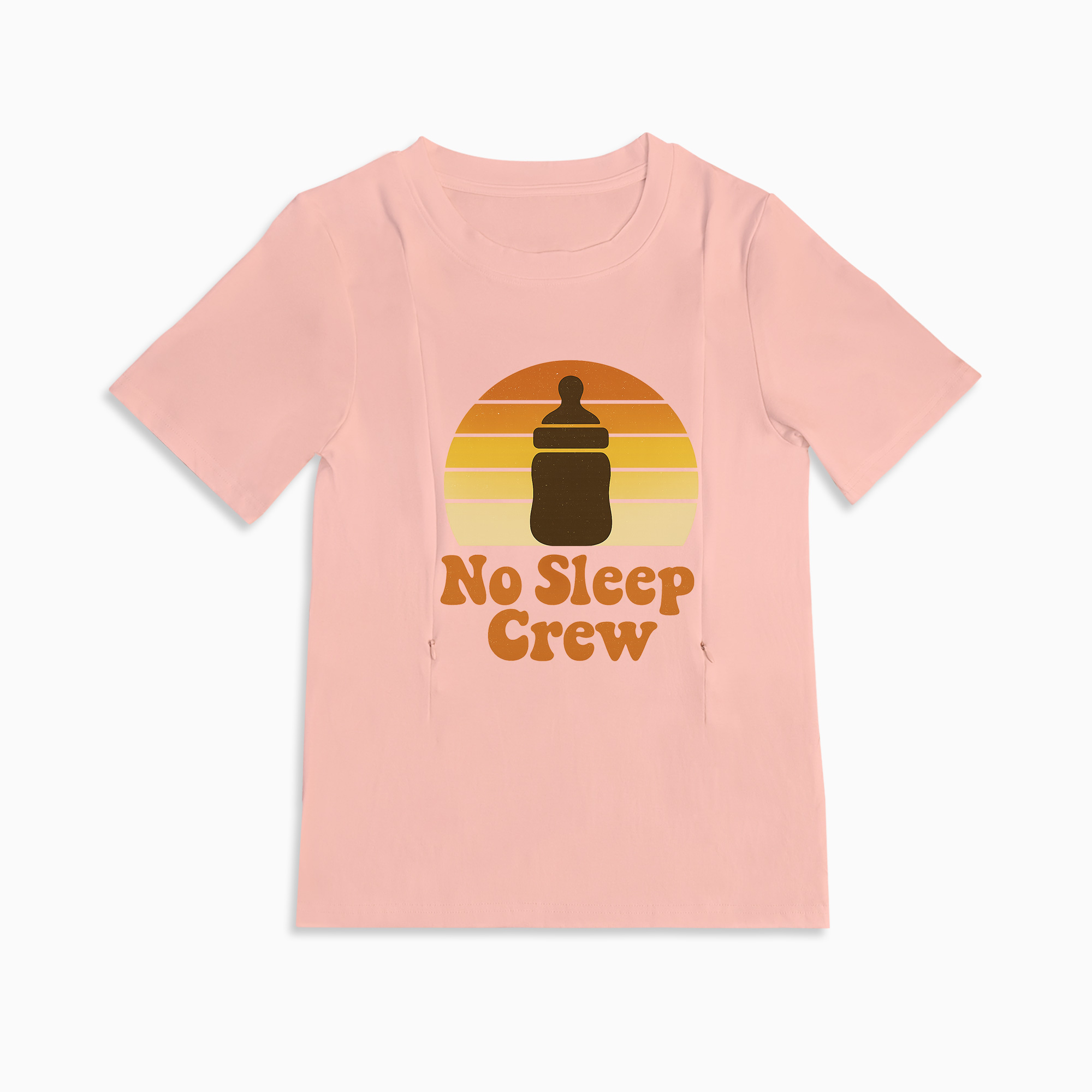 No Sleep Crew Tee | Functional Nursing Shirt with Hidden Zippers