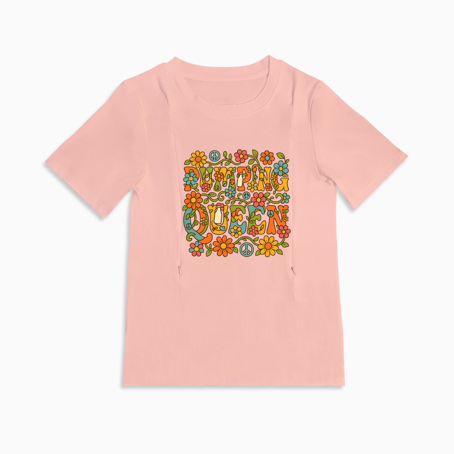 Pumping Queen Tee | Functional Nursing Shirt with Hidden Zippers