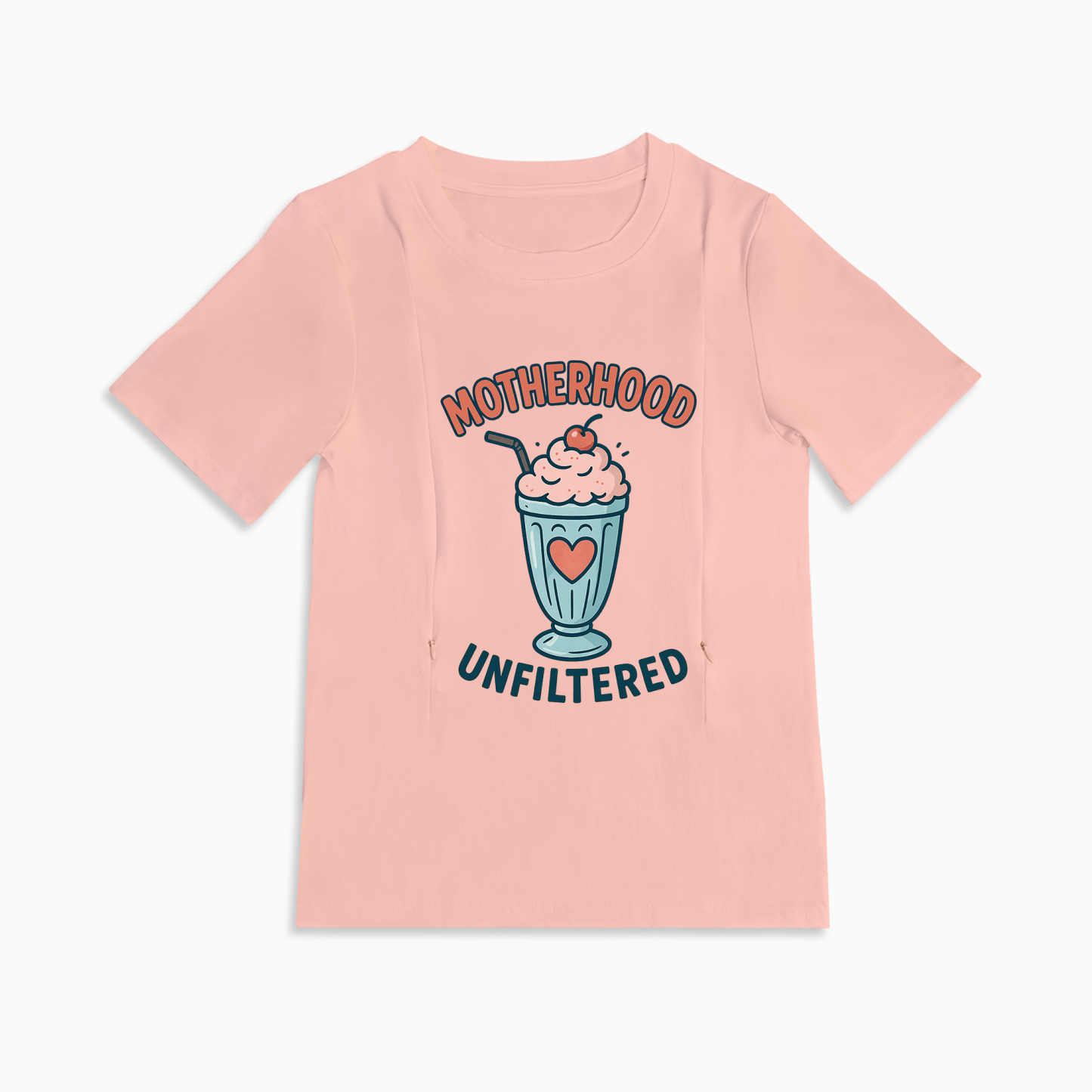 Postpartum Nursing Top | Funny Motherhood Unfiltered Design | Zipper