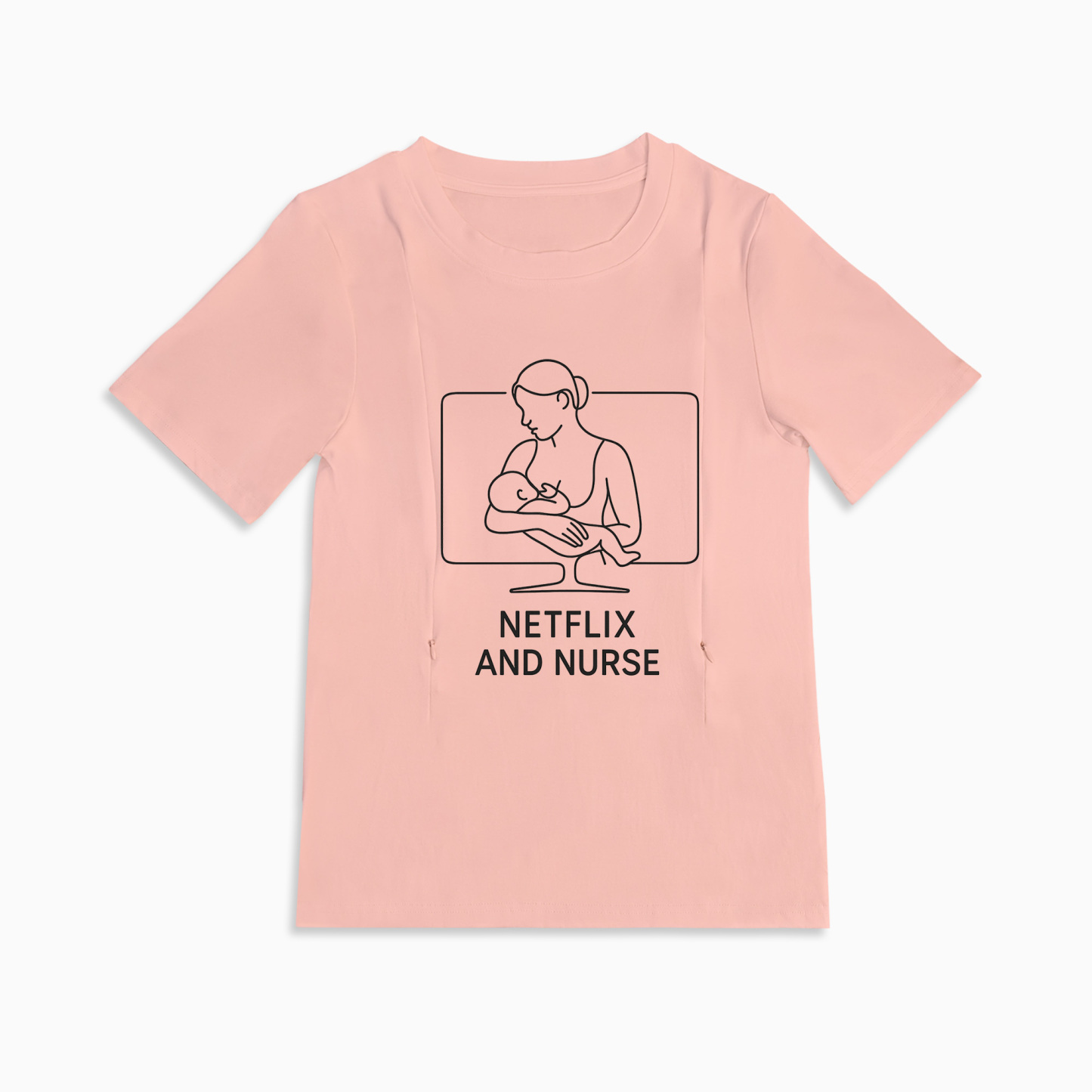 Graphic Nursing Tee | Netflix & Nurse Quote | Easy Side Zipper Access