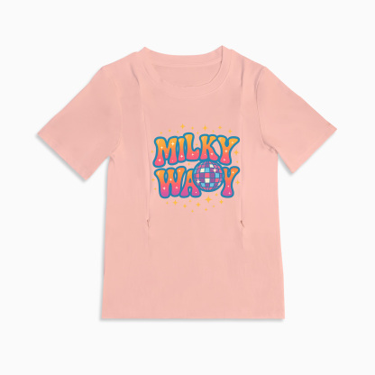 Side Zipper Breastfeeding Top | "The Milky Way" Funny Mom Shirt