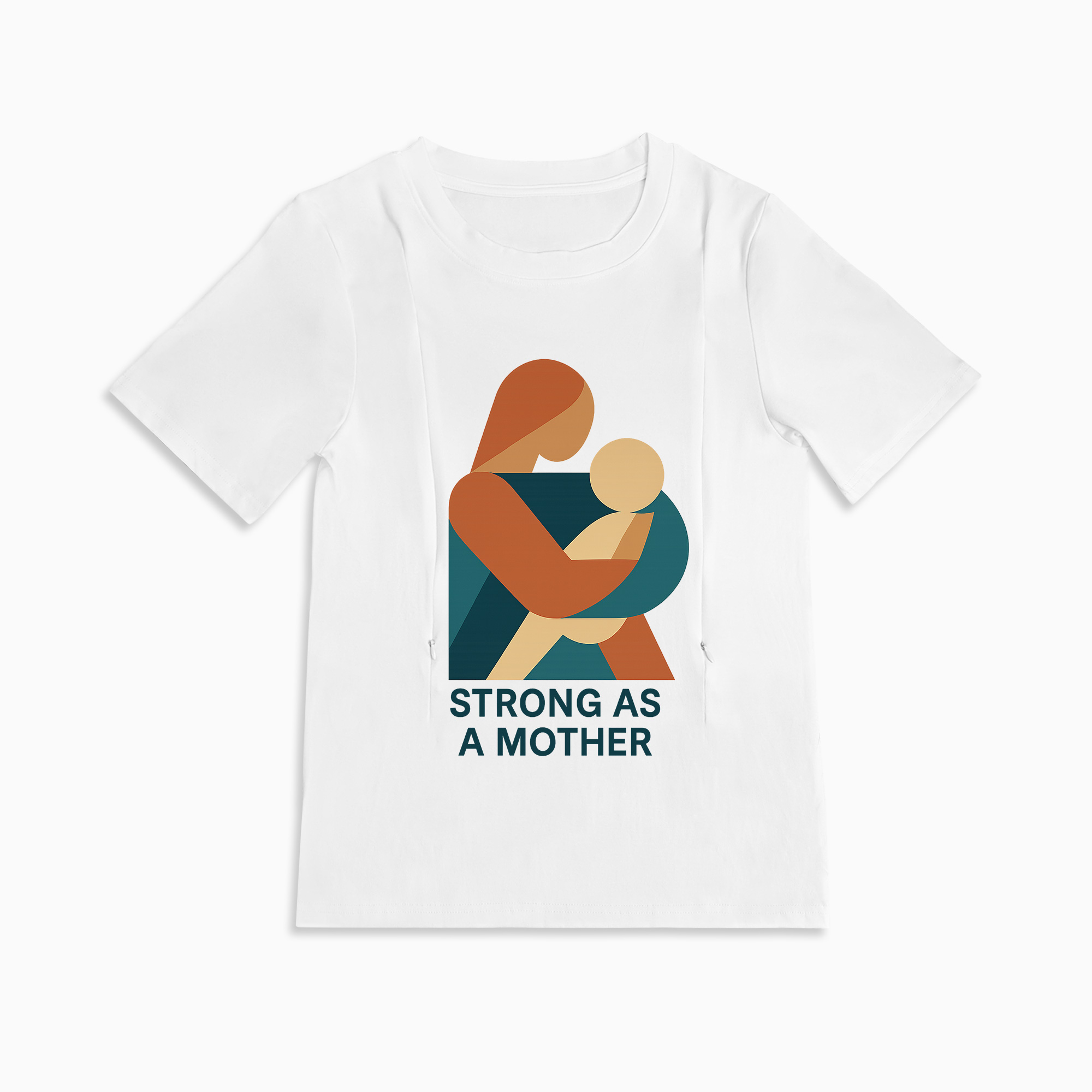 Strong as a Mother Postpartum Shirt | Stylish Tee with Nursing Zippers