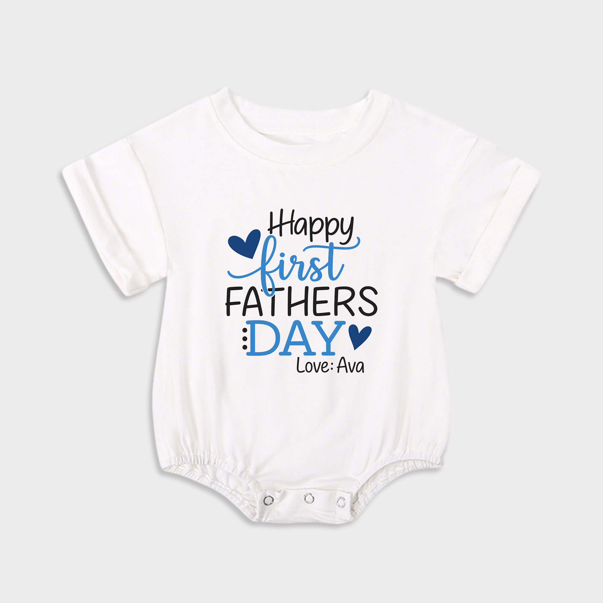Happy First Fathers Day Blue Baby Onesie