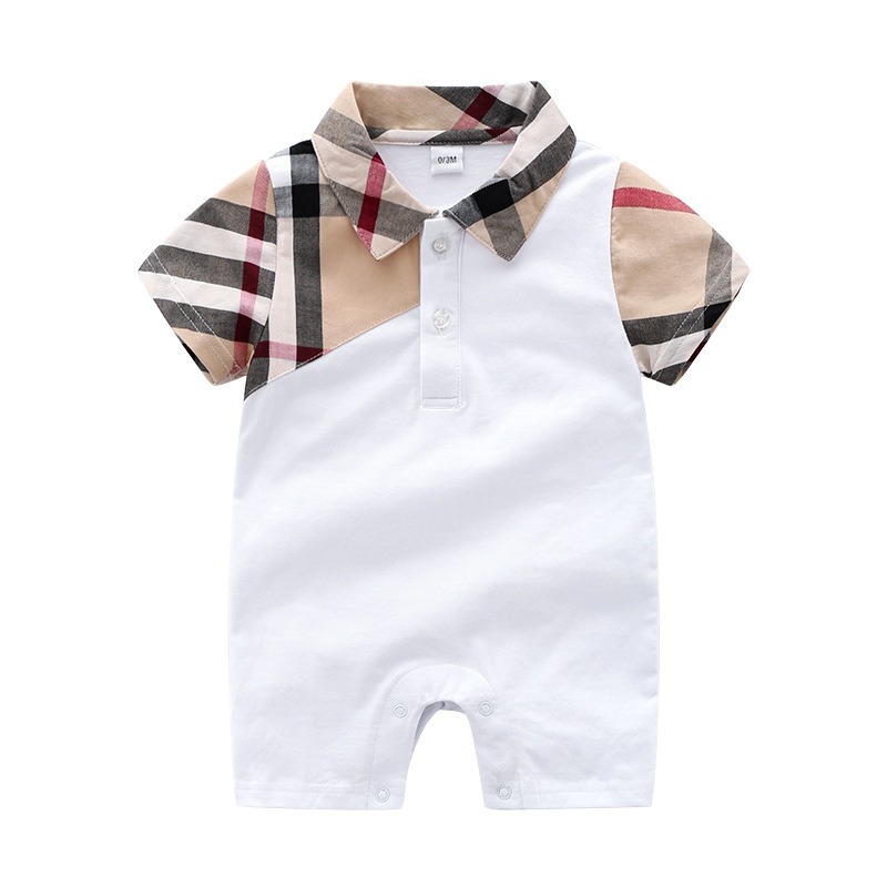 Baby Boy Short-Sleeve Collar Jumpsuits