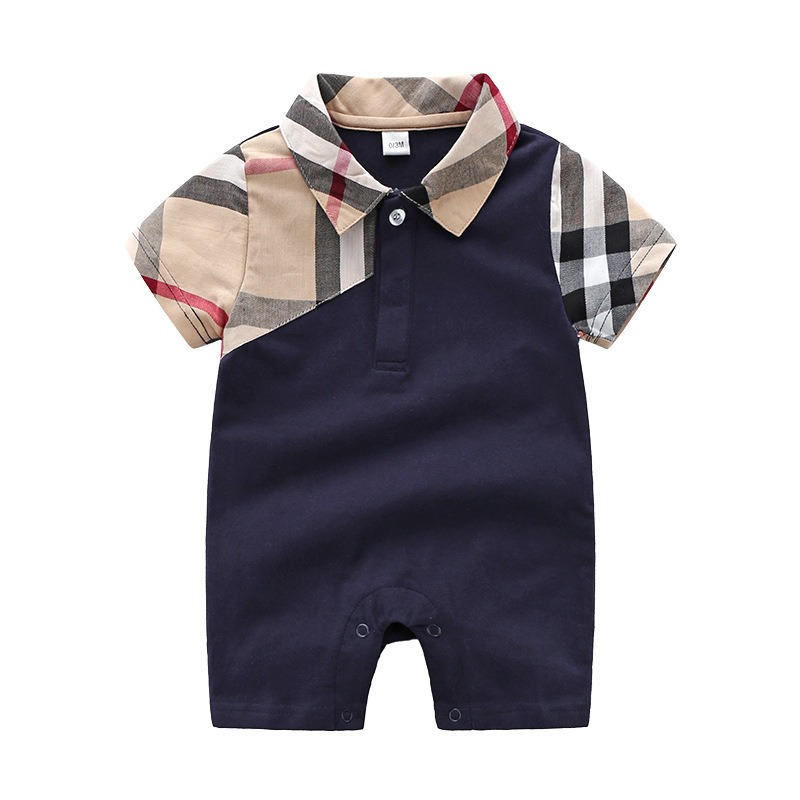 Baby Boy Short-Sleeve Collar Jumpsuits