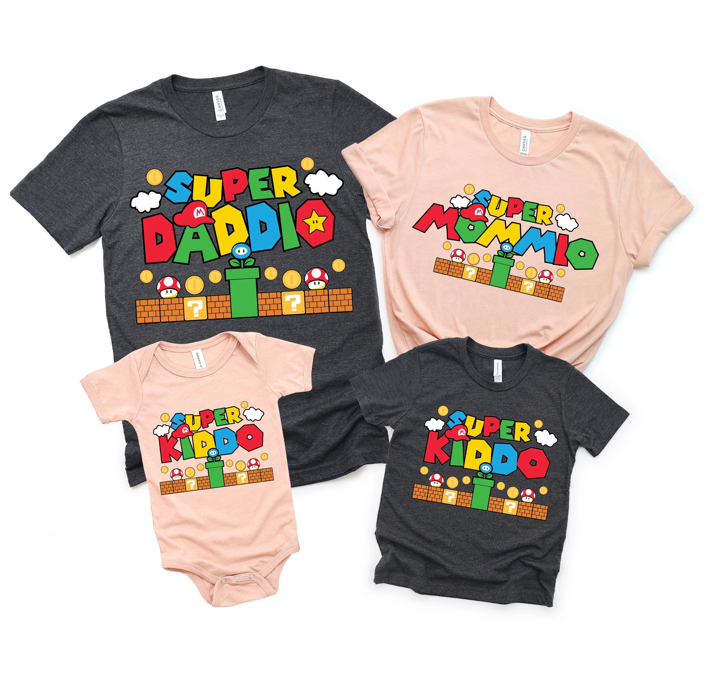 Father'S Day Family Matching T Shirt Super Daddio Game fathers day gift