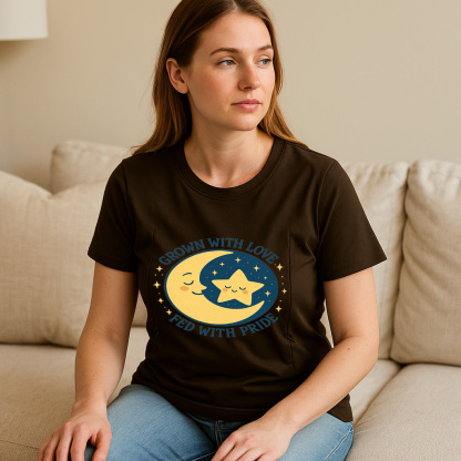 "Grown with Love" Tee for Nursing Moms | Side Zip for E | brand