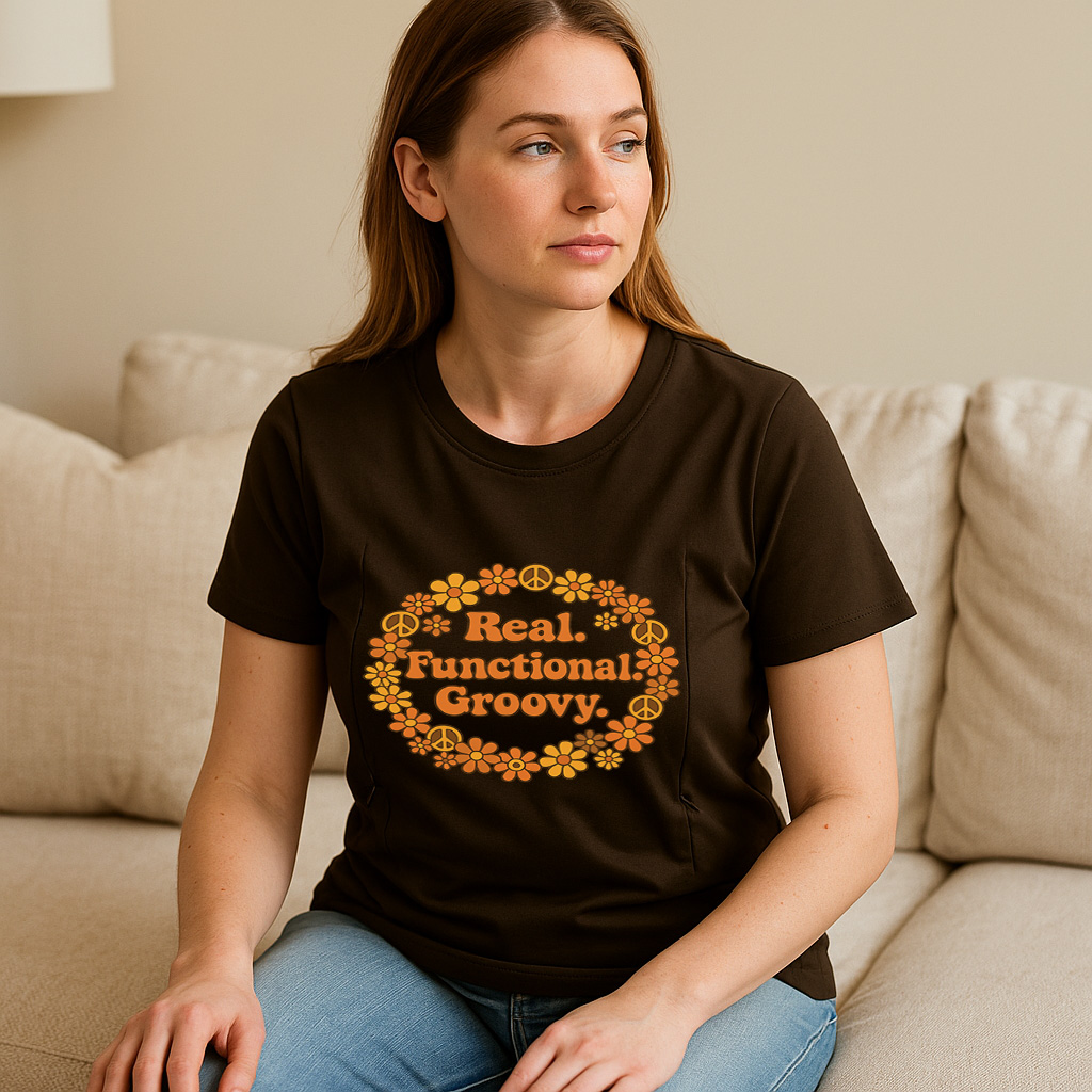 Zipper Nursing Shirt for Moms | "Yes They're Real & Fun | brand