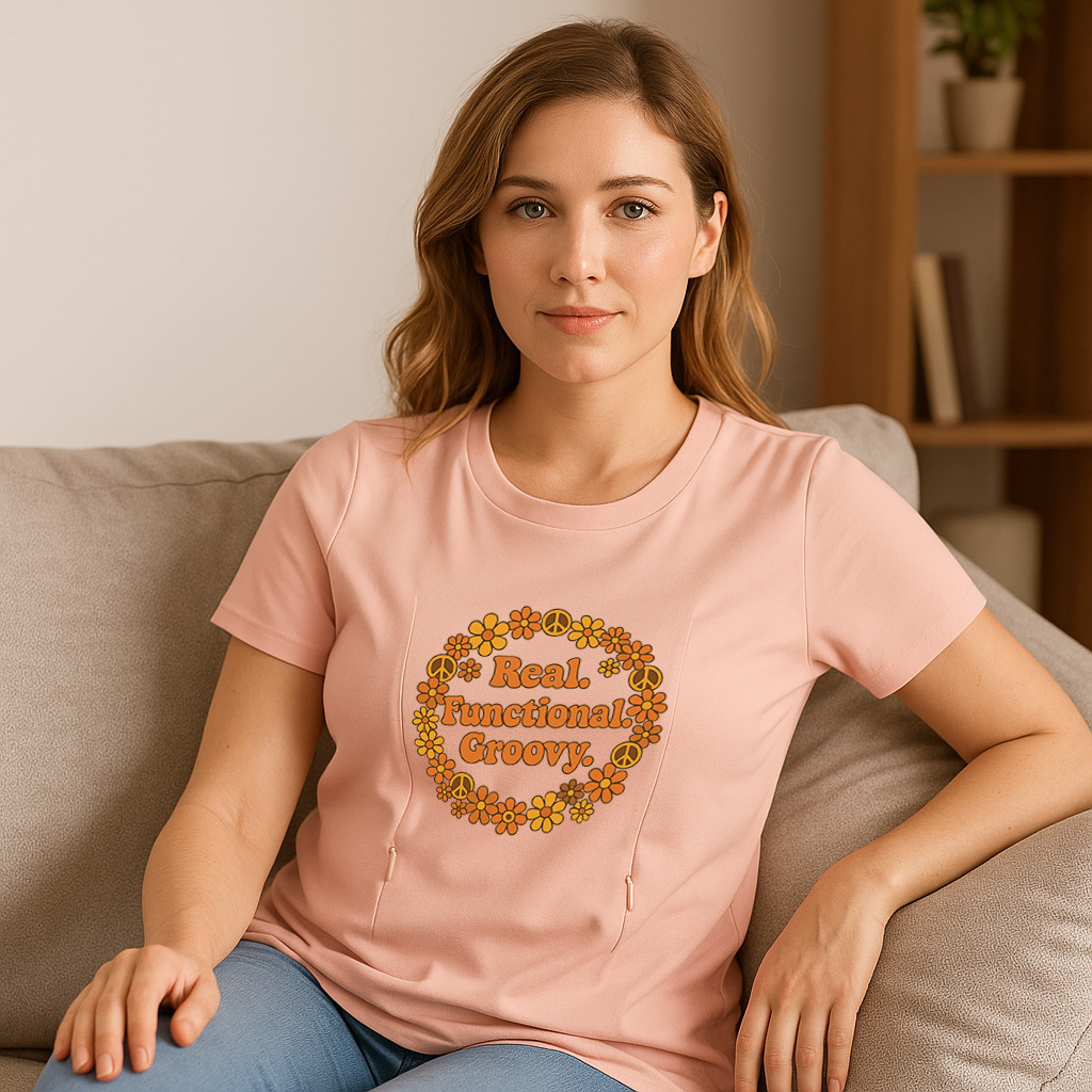 Zipper Nursing Shirt for Moms | "Yes They're Real & Fun | brand