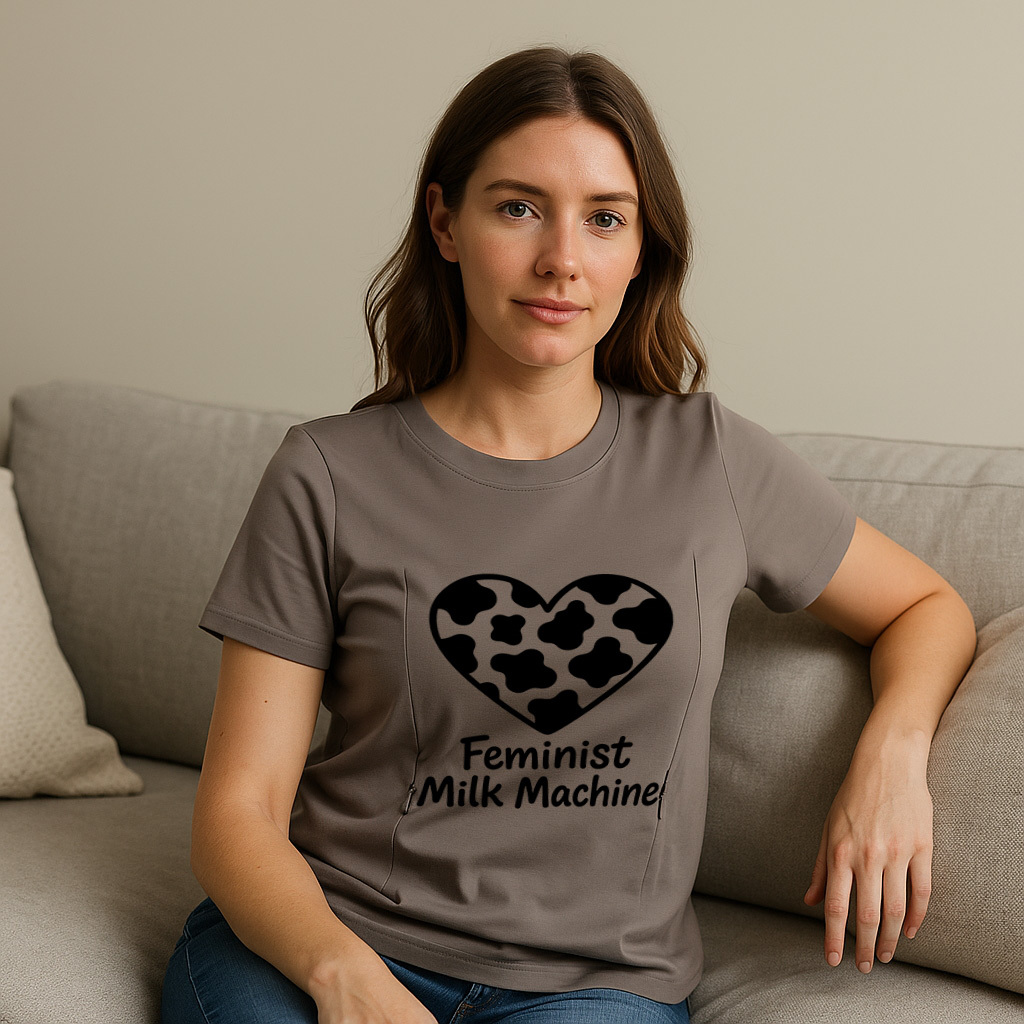 Baby Shower Gift: Feminist Milk Machine Nursing Tee wit | brand