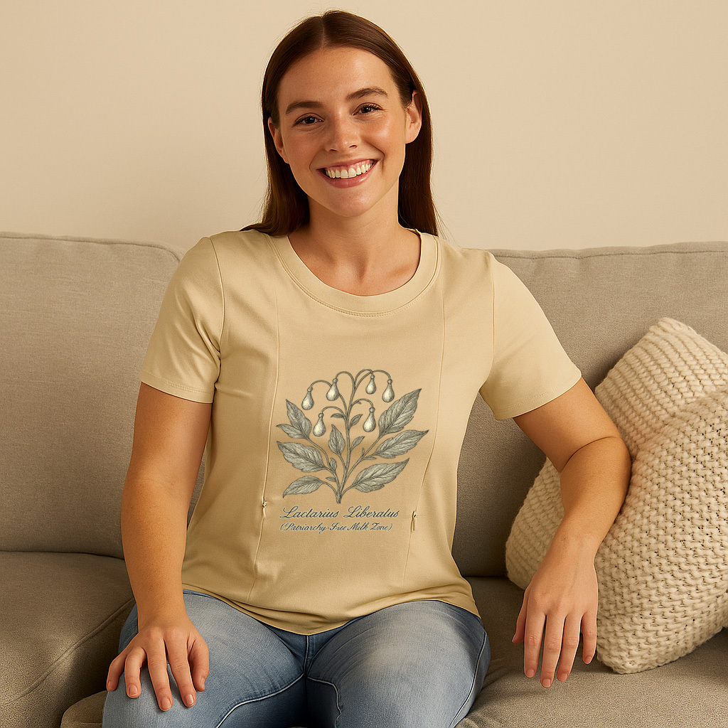 Postpartum Tee for Nursing | Patriarchy-Free Milk Zone  | brand