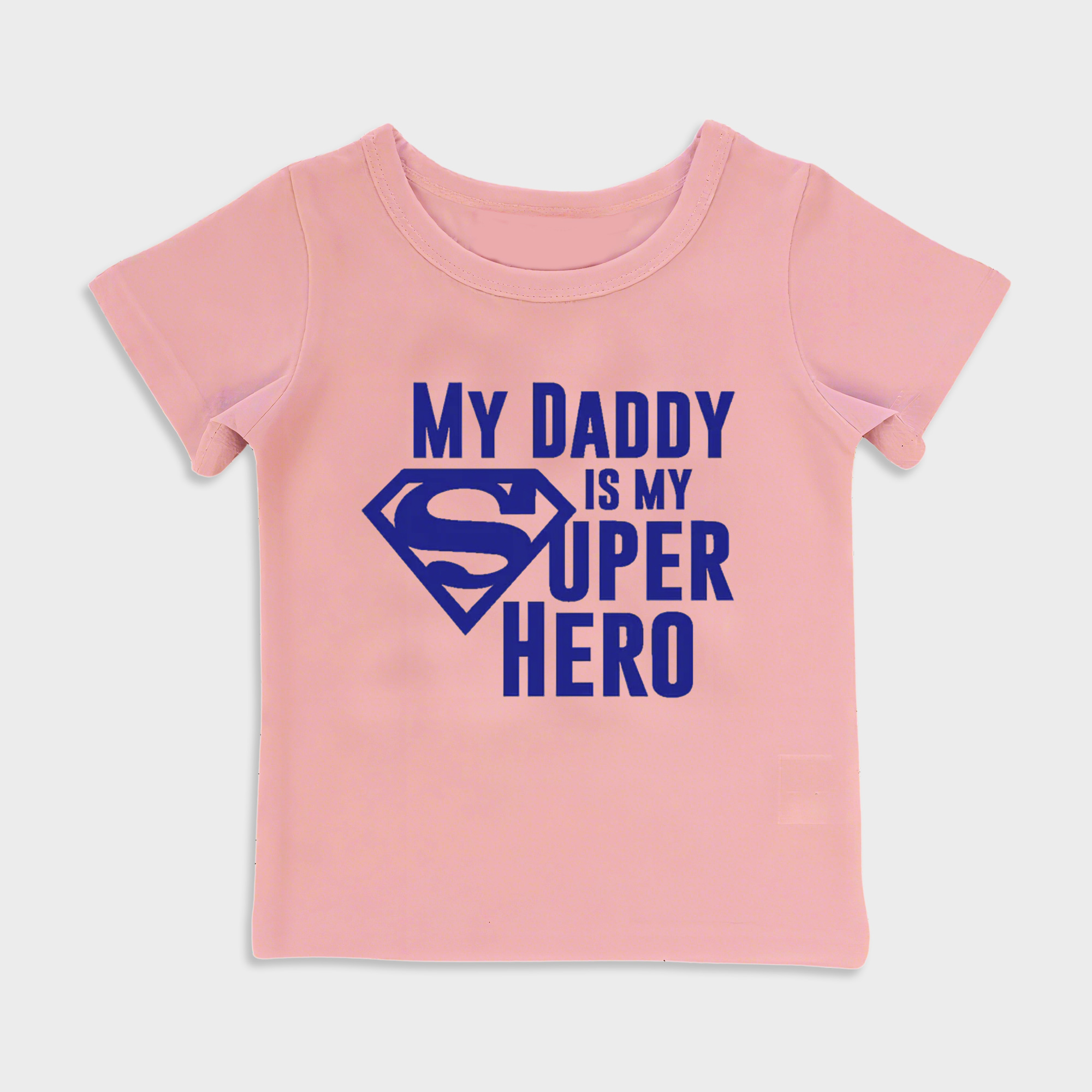 baby shirt - my daddy is my superhero kids t shirt toddler top pink in pink