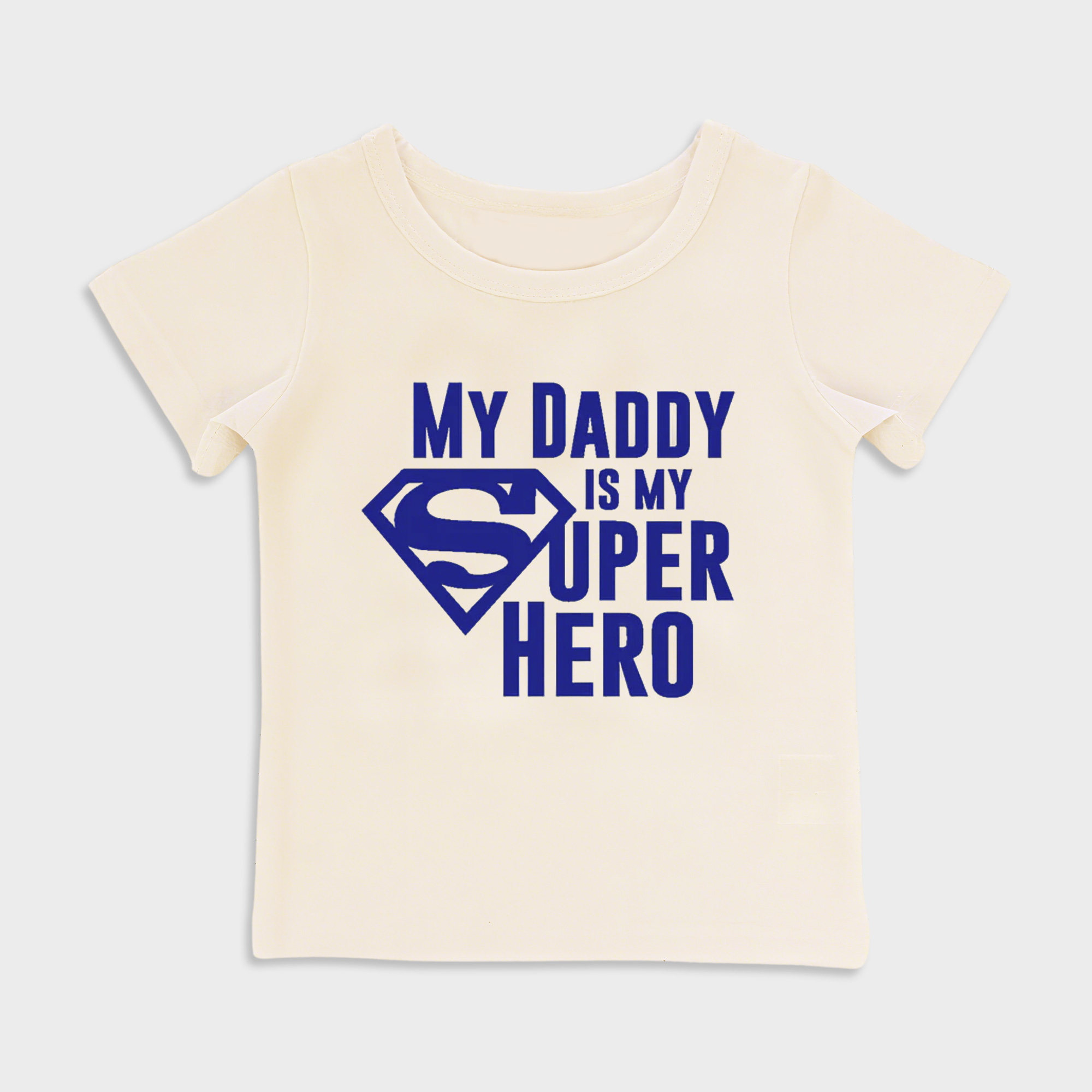 baby shirt - my daddy is my superhero kids t shirt toddler top beige in beige