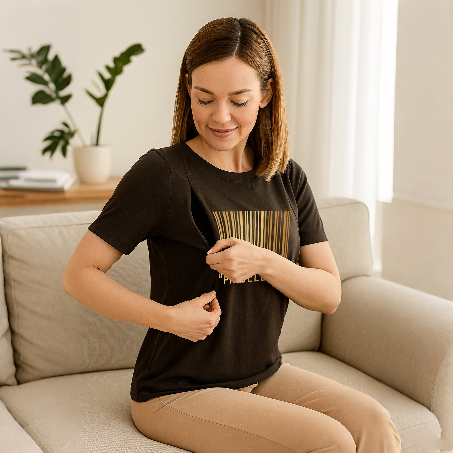 Baby Shower Gift: Liquid Gold Inside Nursing Tee with D | brand