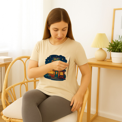 Postpartum T-Shirt with Nursing Zippers | 24/7 Diner Humor