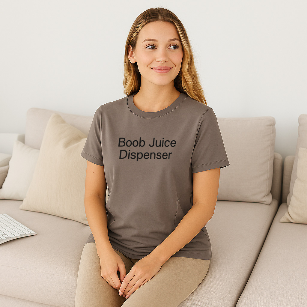 New Mom Gift | Boob Juice Dispenser Zipper Nursing Shir | brand