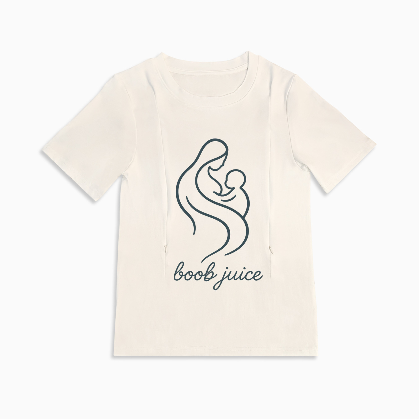Postpartum T-Shirt with Nursing Zippers | Funny Boob Ju | brand