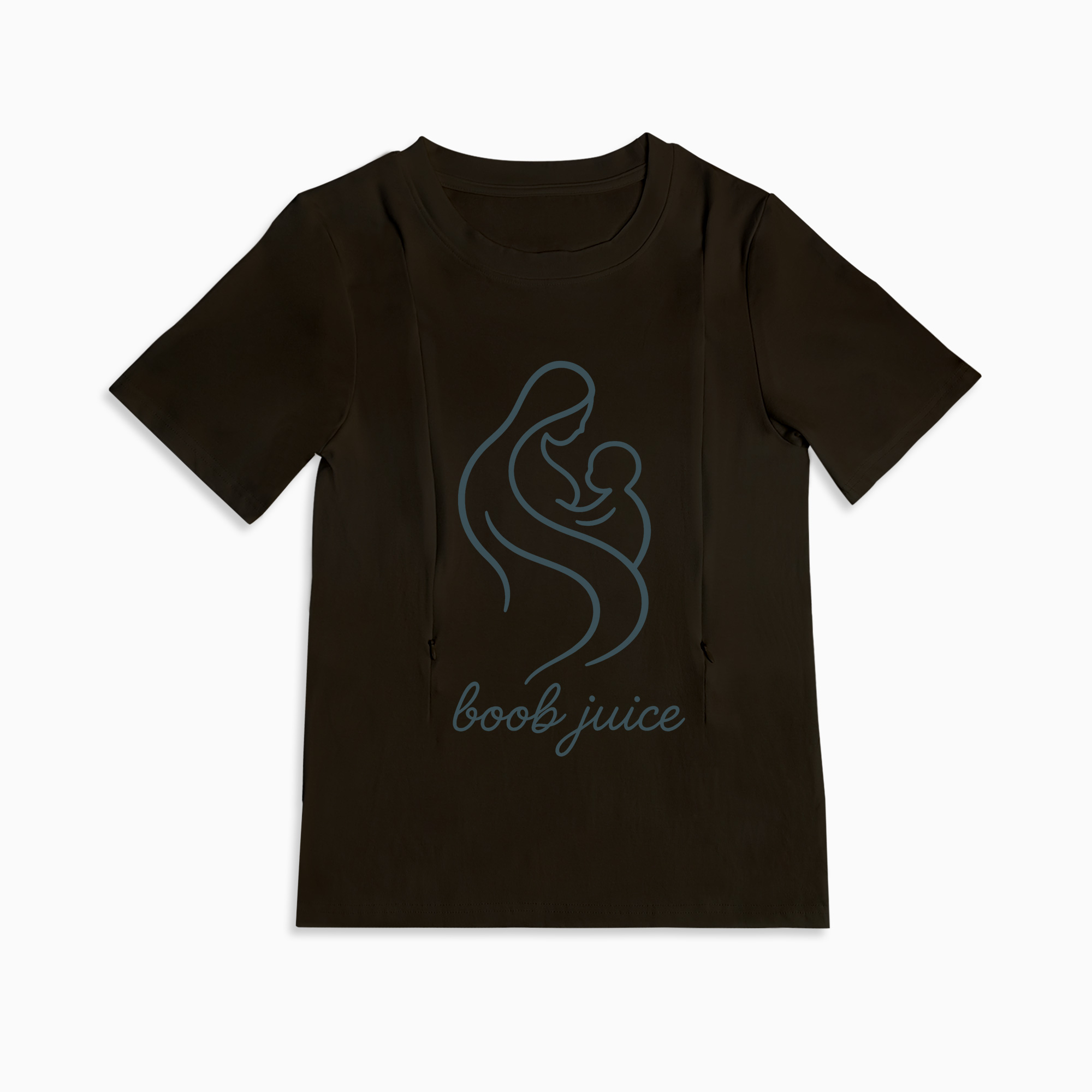 Postpartum T-Shirt with Nursing Zippers | Funny Boob Juice Design