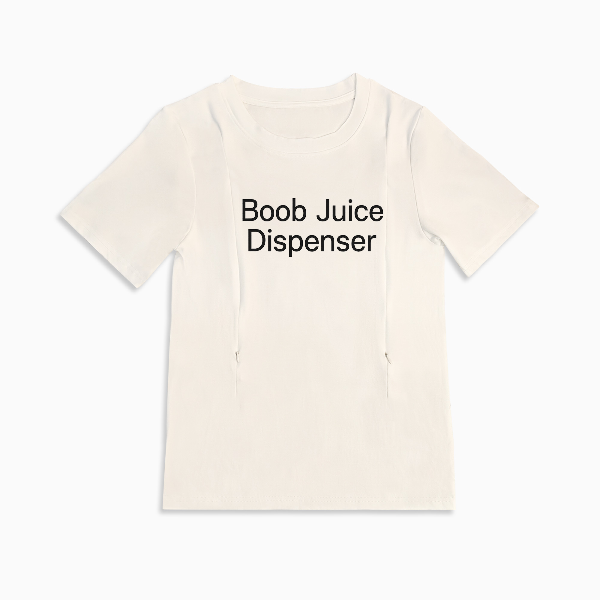 New Mom Gift | Boob Juice Dispenser Zipper Nursing Shirt | Soft Cotton