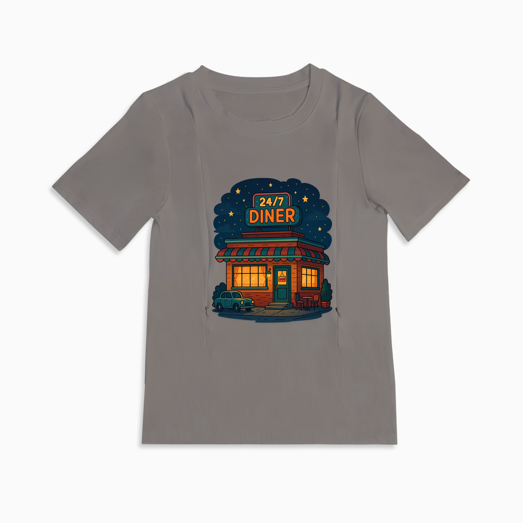 Postpartum T-Shirt with Nursing Zippers | 24/7 Diner Humor