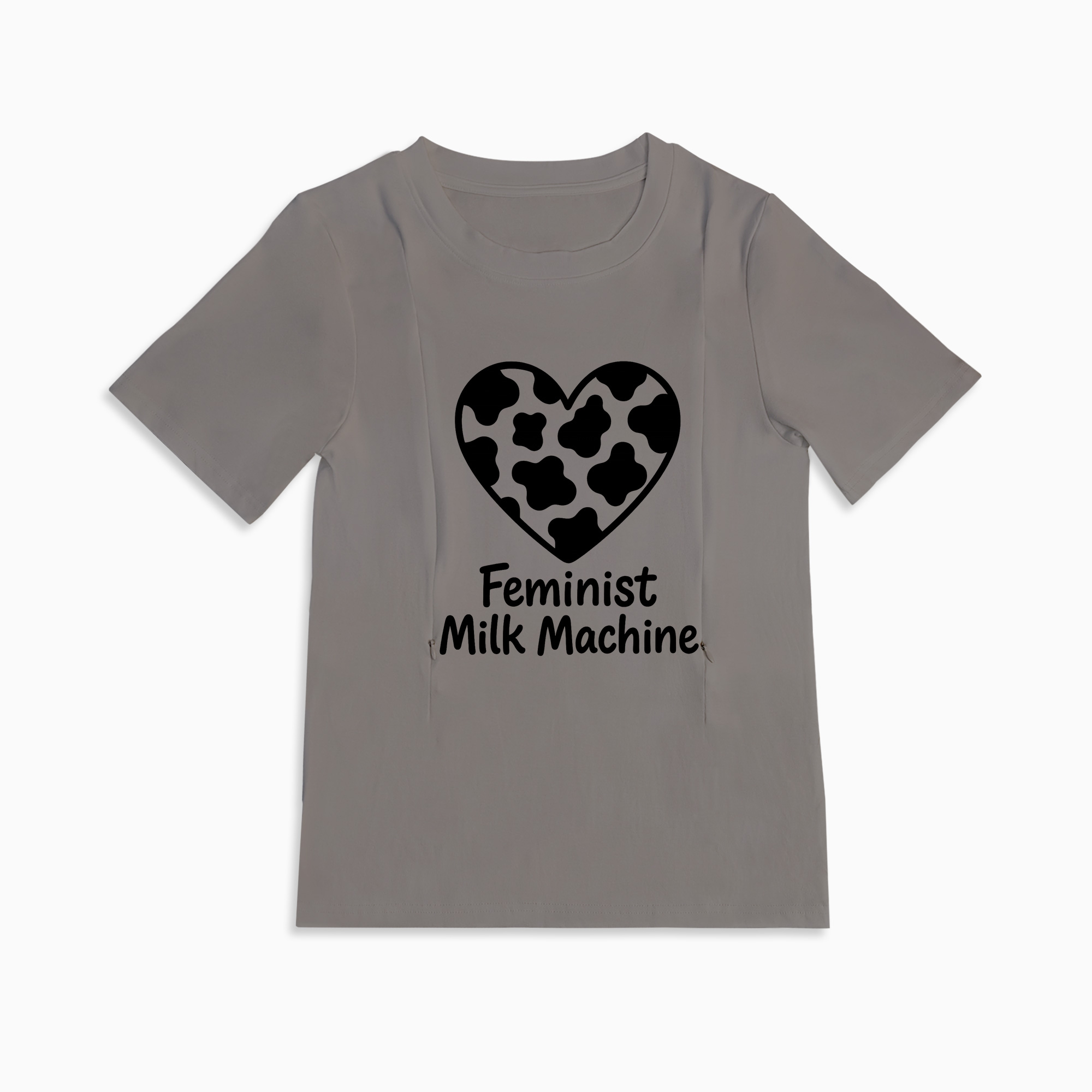 Baby Shower Gift: Feminist Milk Machine Nursing Tee with Discreet Zippers