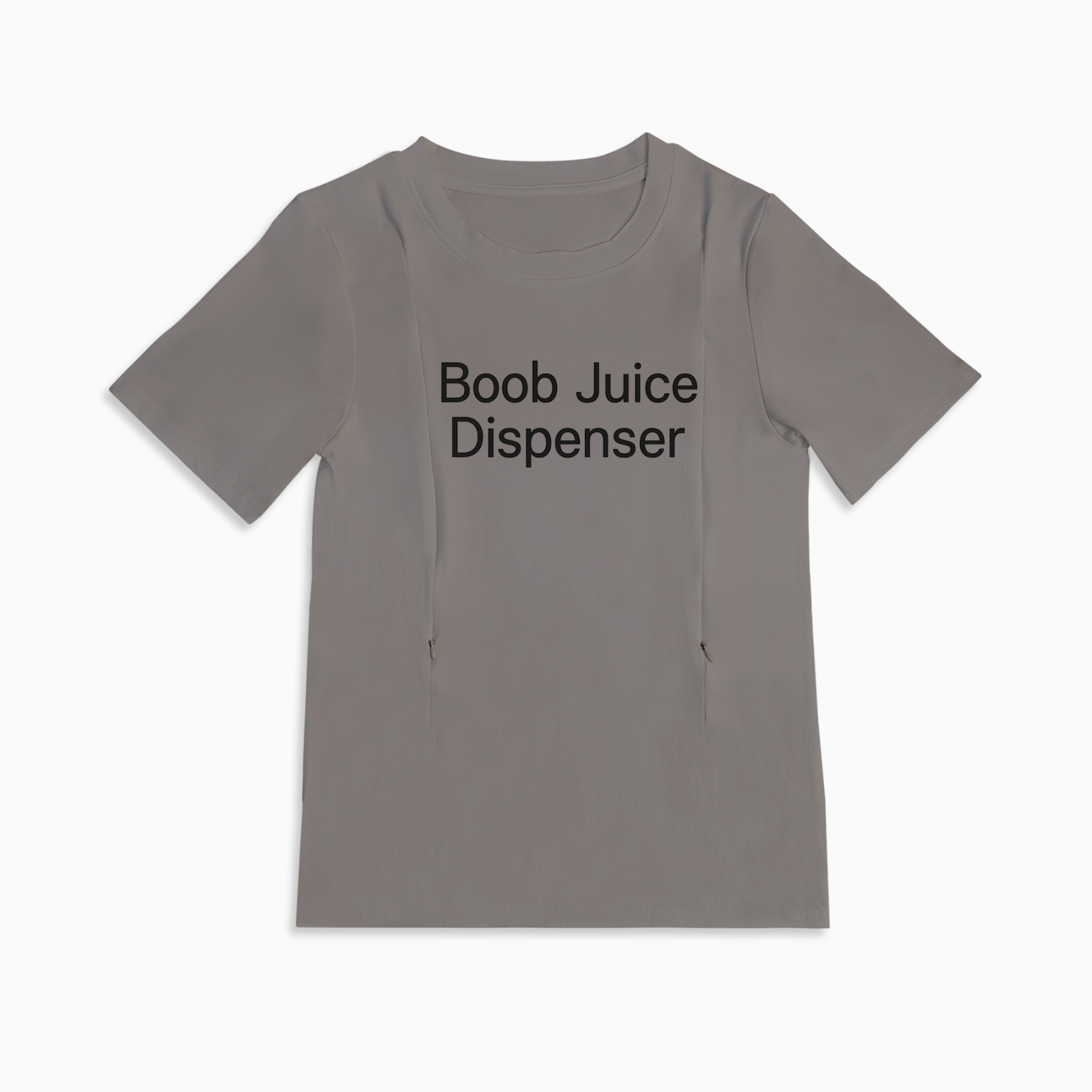 New Mom Gift | Boob Juice Dispenser Zipper Nursing Shirt | Soft Cotton
