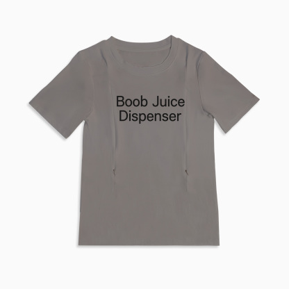 New Mom Gift | Boob Juice Dispenser Zipper Nursing Shirt | Soft Cotton