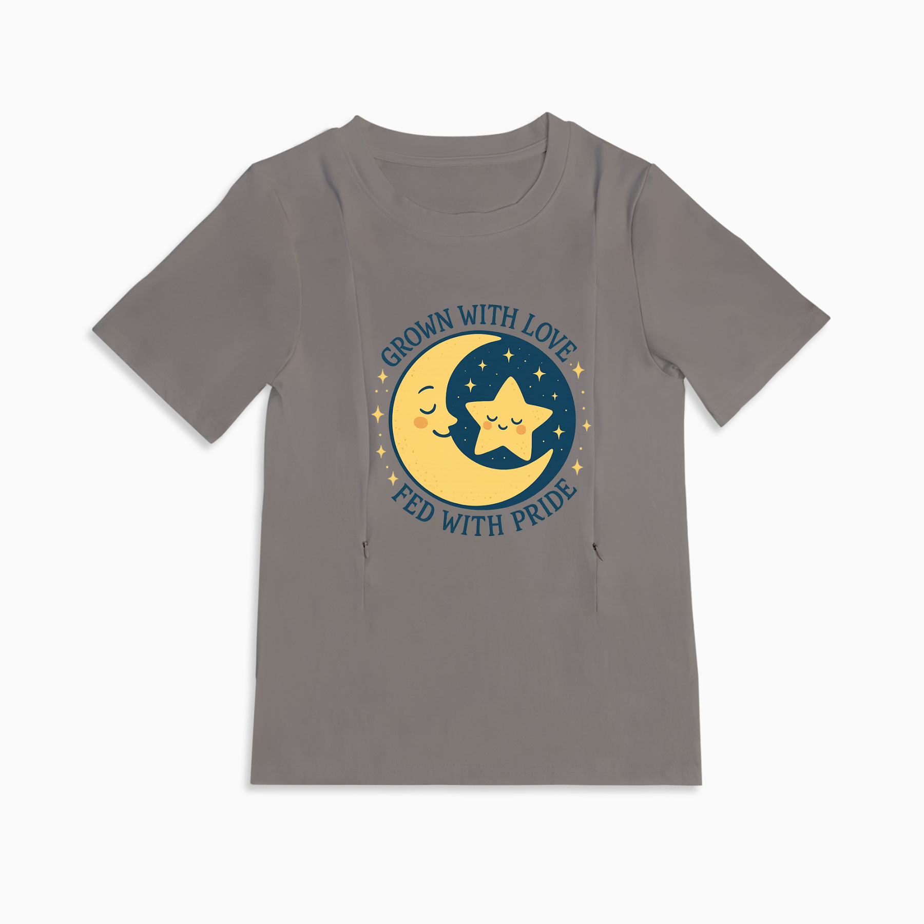 "Grown with Love" Tee for Nursing Moms | Side Zip for Easy Feeding