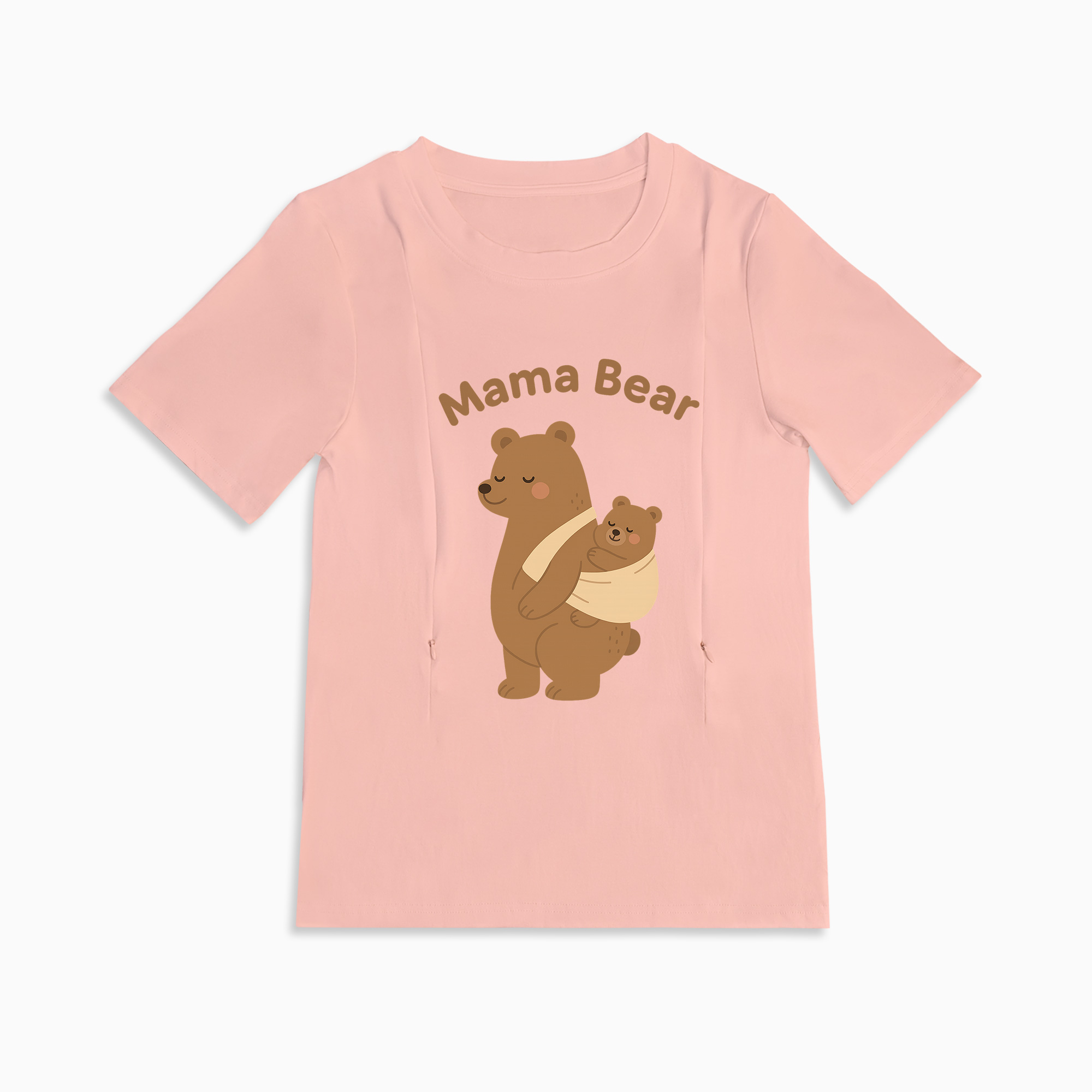 Zipper Nursing Top for Breastfeeding Moms | Cute Mama Bear Graphic