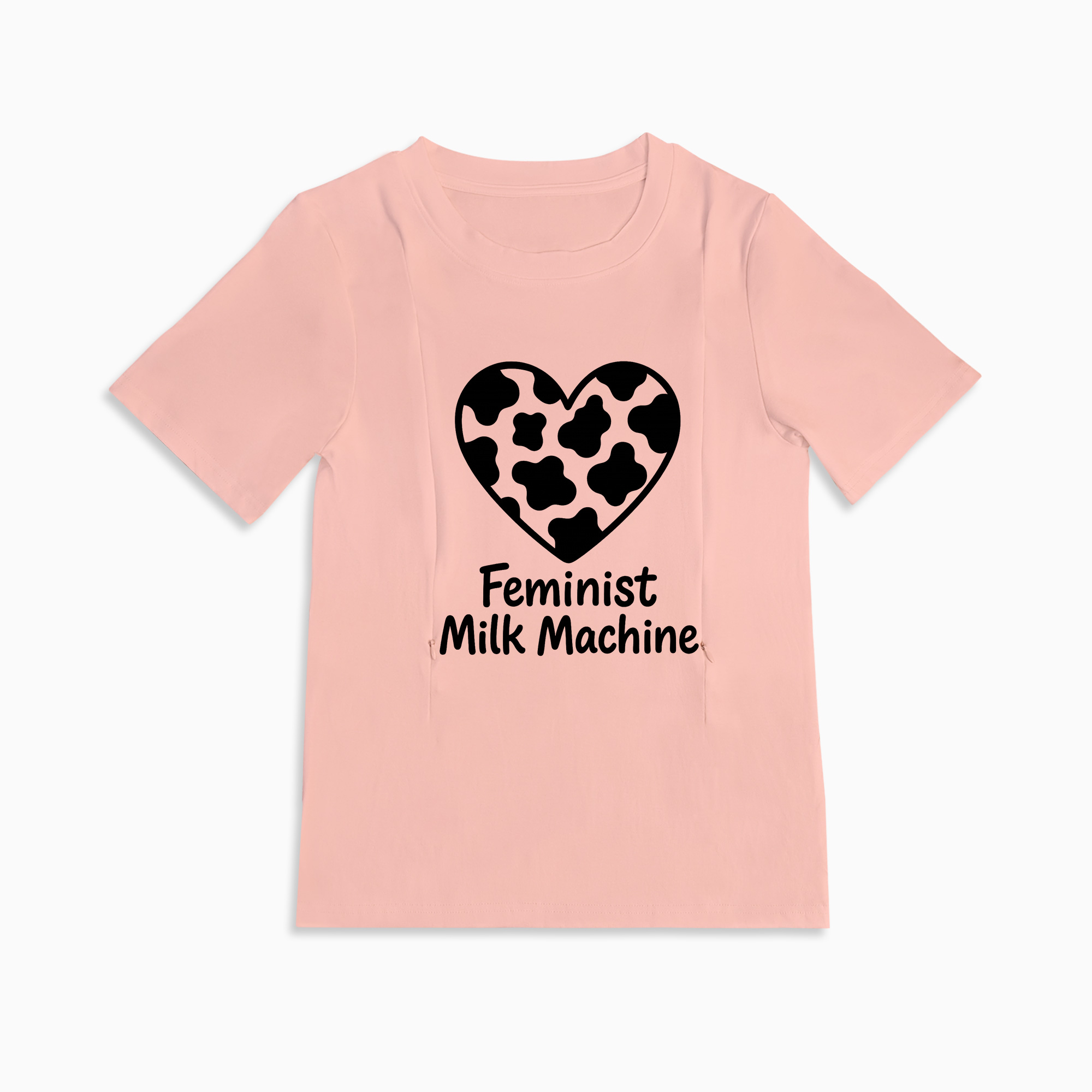 Baby Shower Gift: Feminist Milk Machine Nursing Tee with Discreet Zippers