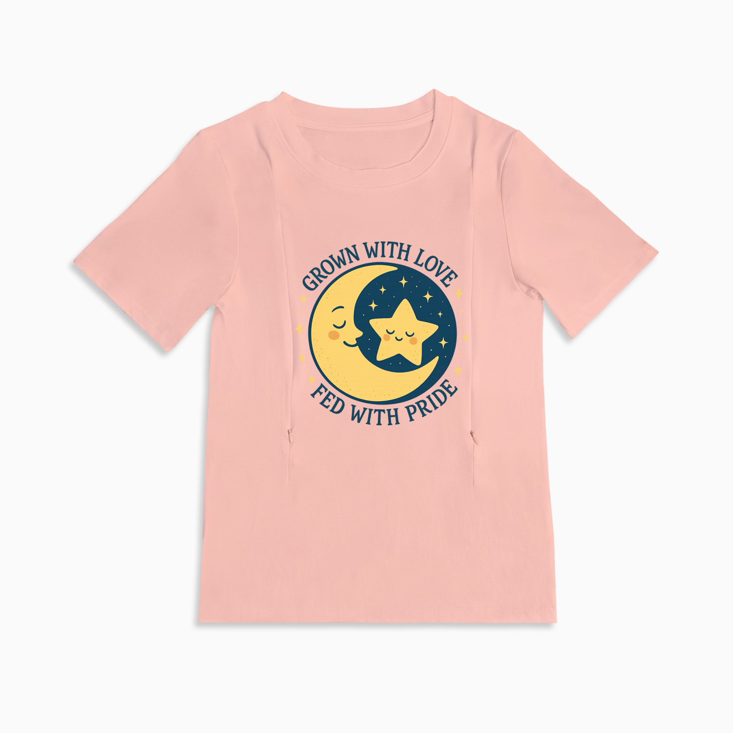 "Grown with Love" Tee for Nursing Moms | Side Zip for Easy Feeding