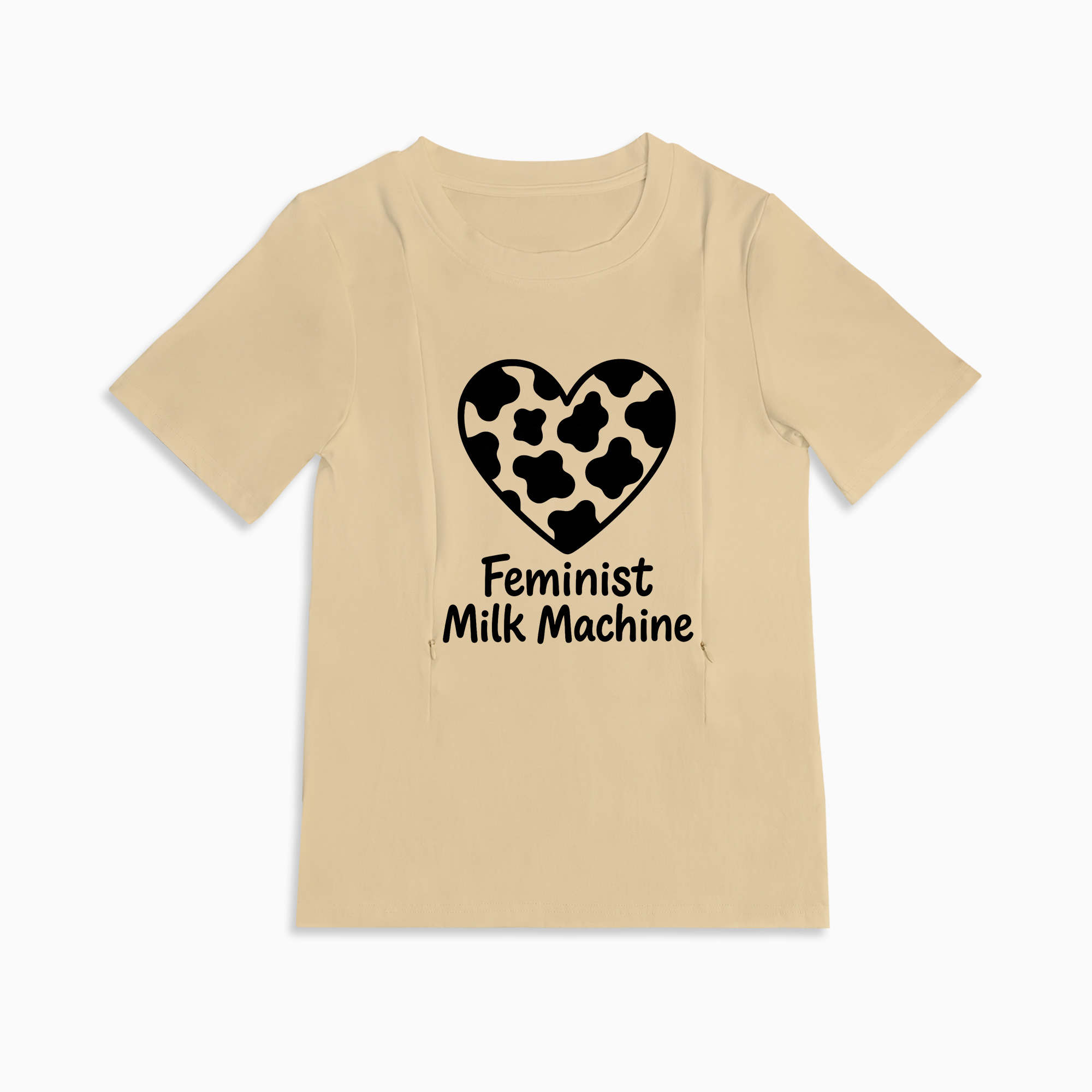 Baby Shower Gift: Feminist Milk Machine Nursing Tee with Discreet Zippers