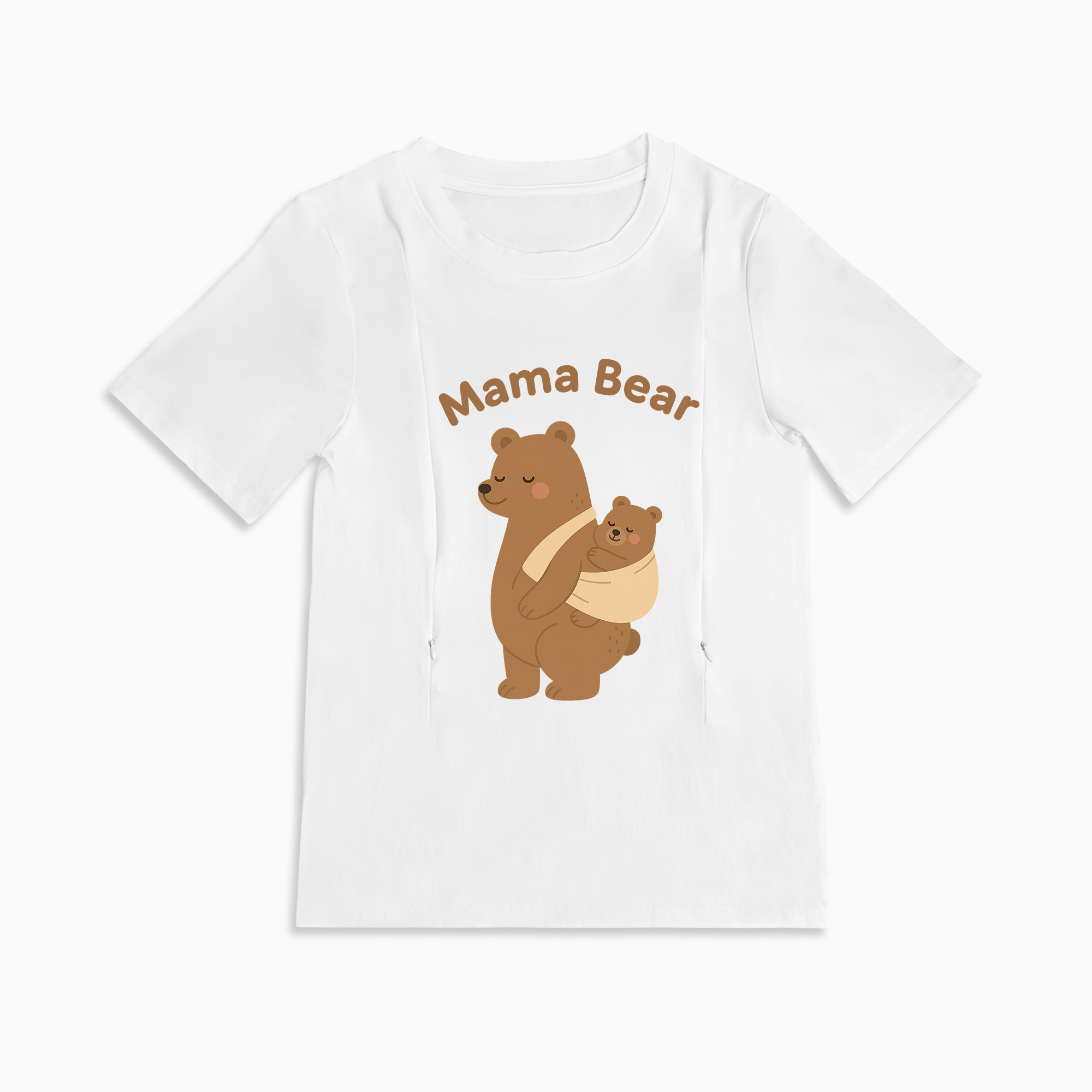 Zipper Nursing Top for Breastfeeding Moms | Cute Mama Bear Graphic