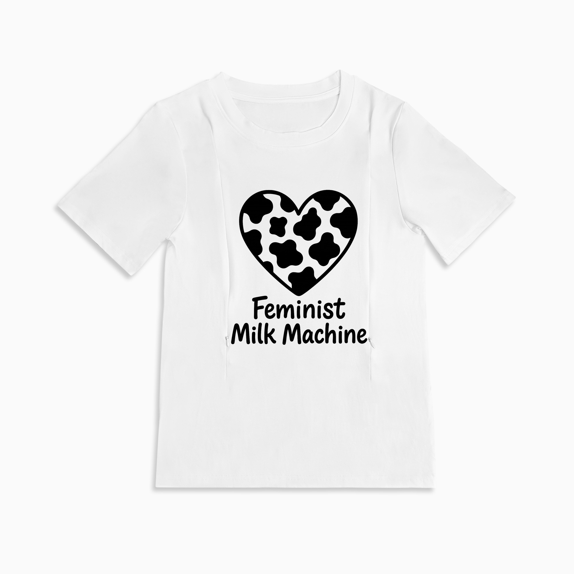 Baby Shower Gift: Feminist Milk Machine Nursing Tee with Discreet Zippers