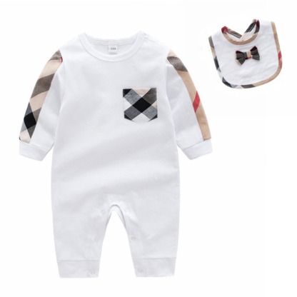 2pcs Baby Boy Cotton Short-Sleeve Jumpsuits