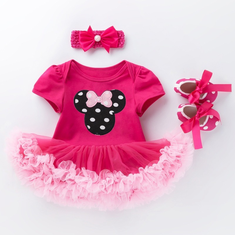 3pcs Baby Girl Tutu Dresses Set With Shoes