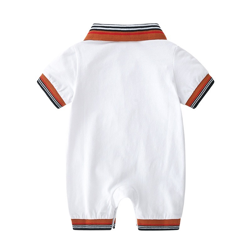 Baby Boy Short-Sleeve Button-Down Jumpsuits