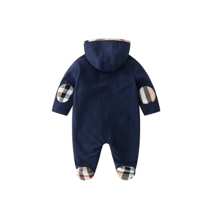 Baby Boy Hooded Zip-Up Long-Sleeve Jumpsuits