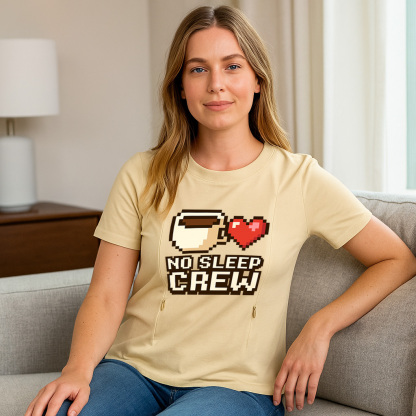 totkeeps Nursing Wear | The "No Sleep Crew" Zipper Tee  | brand