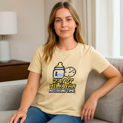 Funny Breastfeeding Tee with Side Zipper | 24/7 Milk Bar