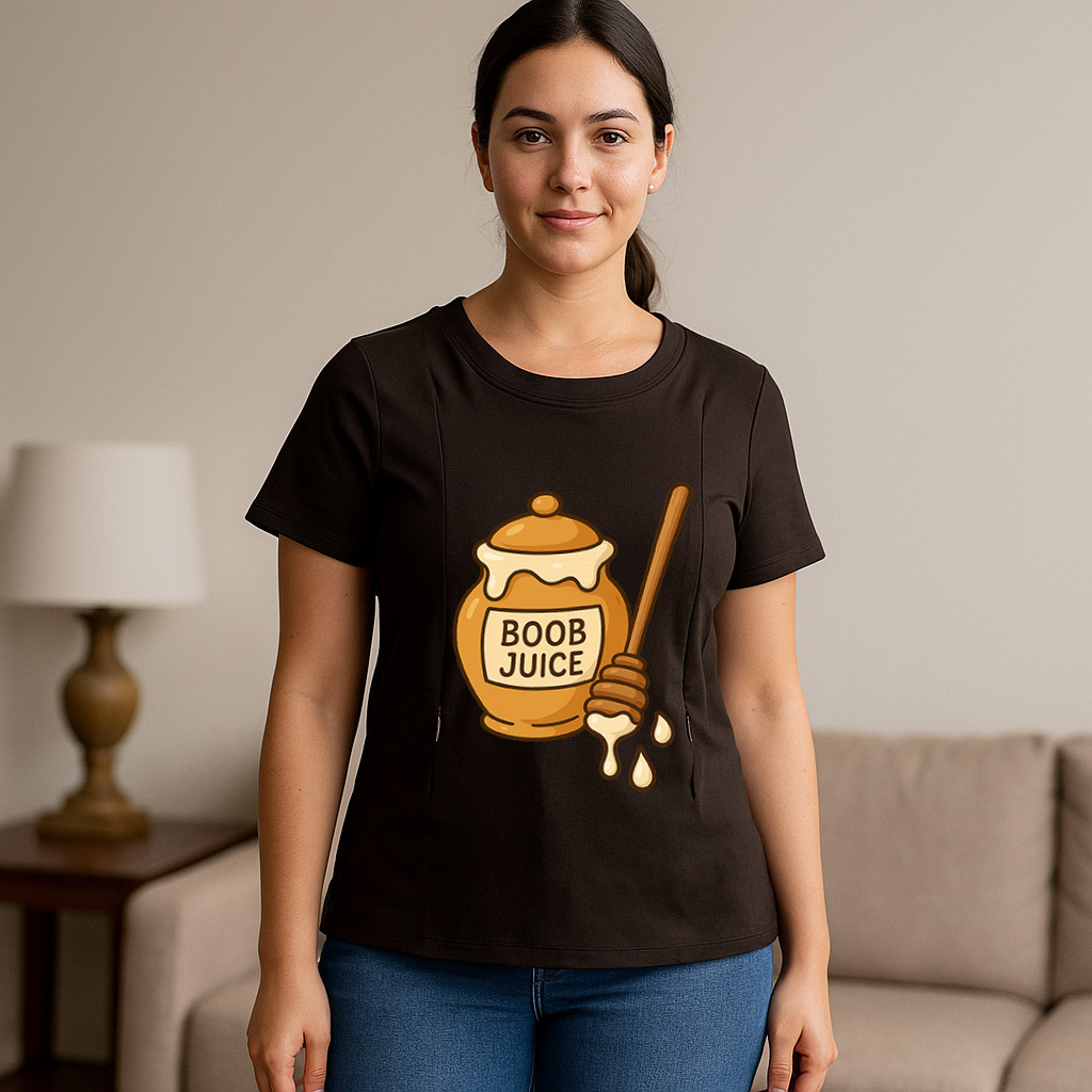 Cheeky Breastfeeding Tee with Side Zipper | Boob Juice  | brand