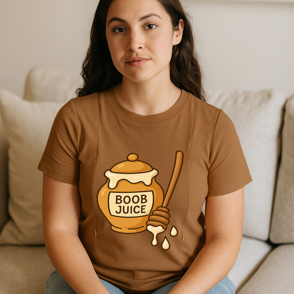 Cheeky Breastfeeding Tee with Side Zipper | Boob Juice  | brand