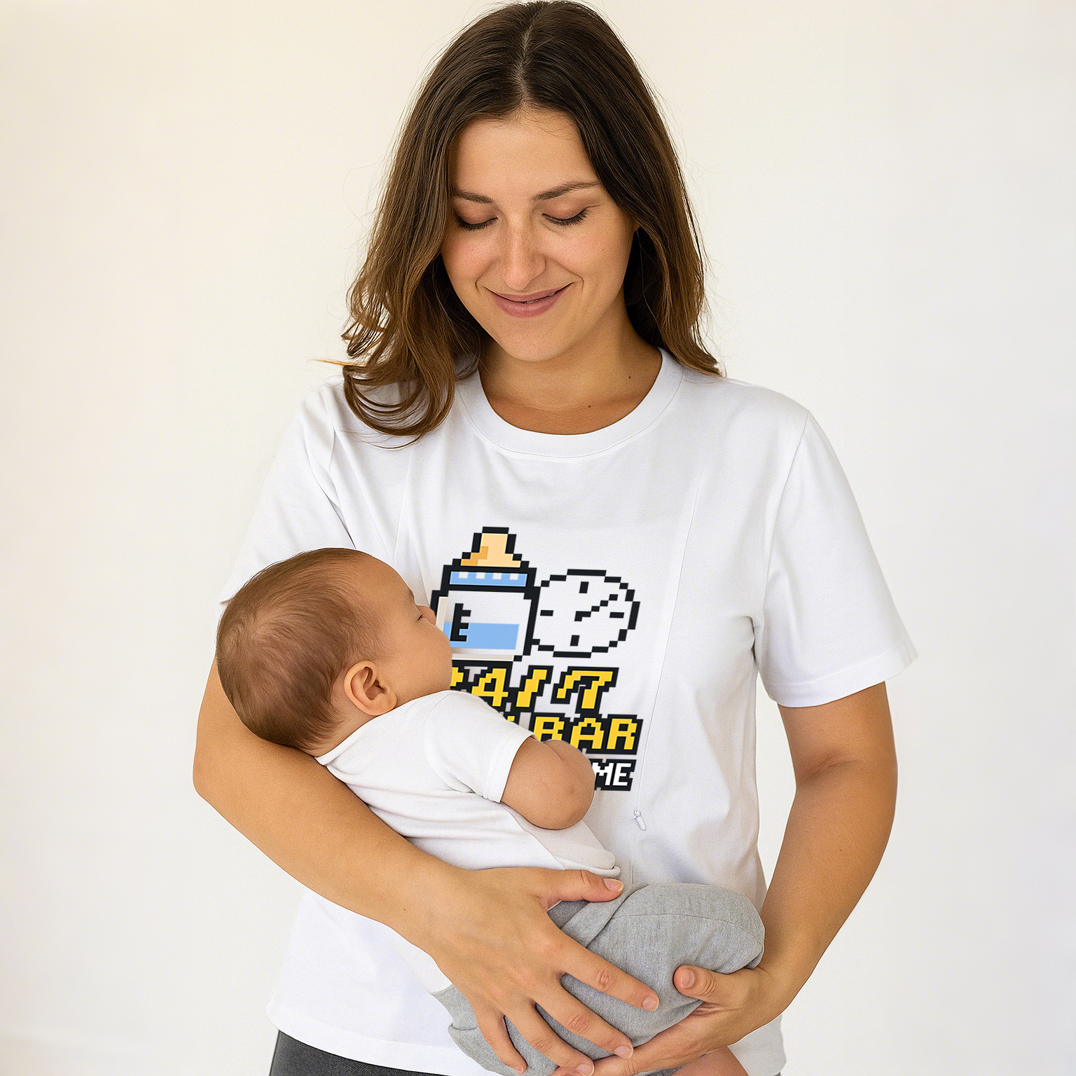 Funny Breastfeeding Tee with Side Zipper | 24/7 Milk Bar