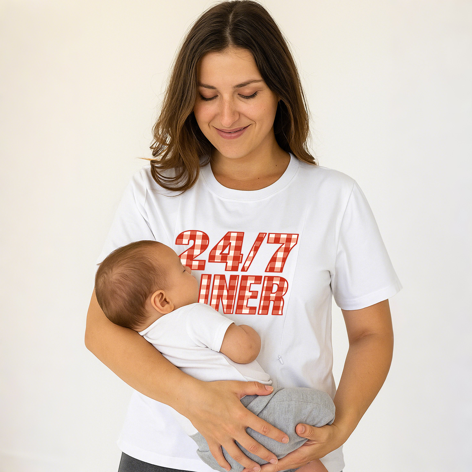Nursing T-Shirt for New Moms | Fun 24/7 Diner Graphic | | totkeeps